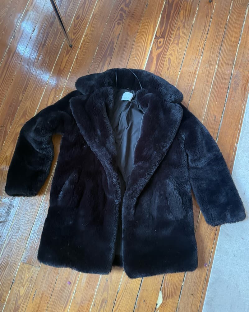 Black Faux Fur Coat - Image 3