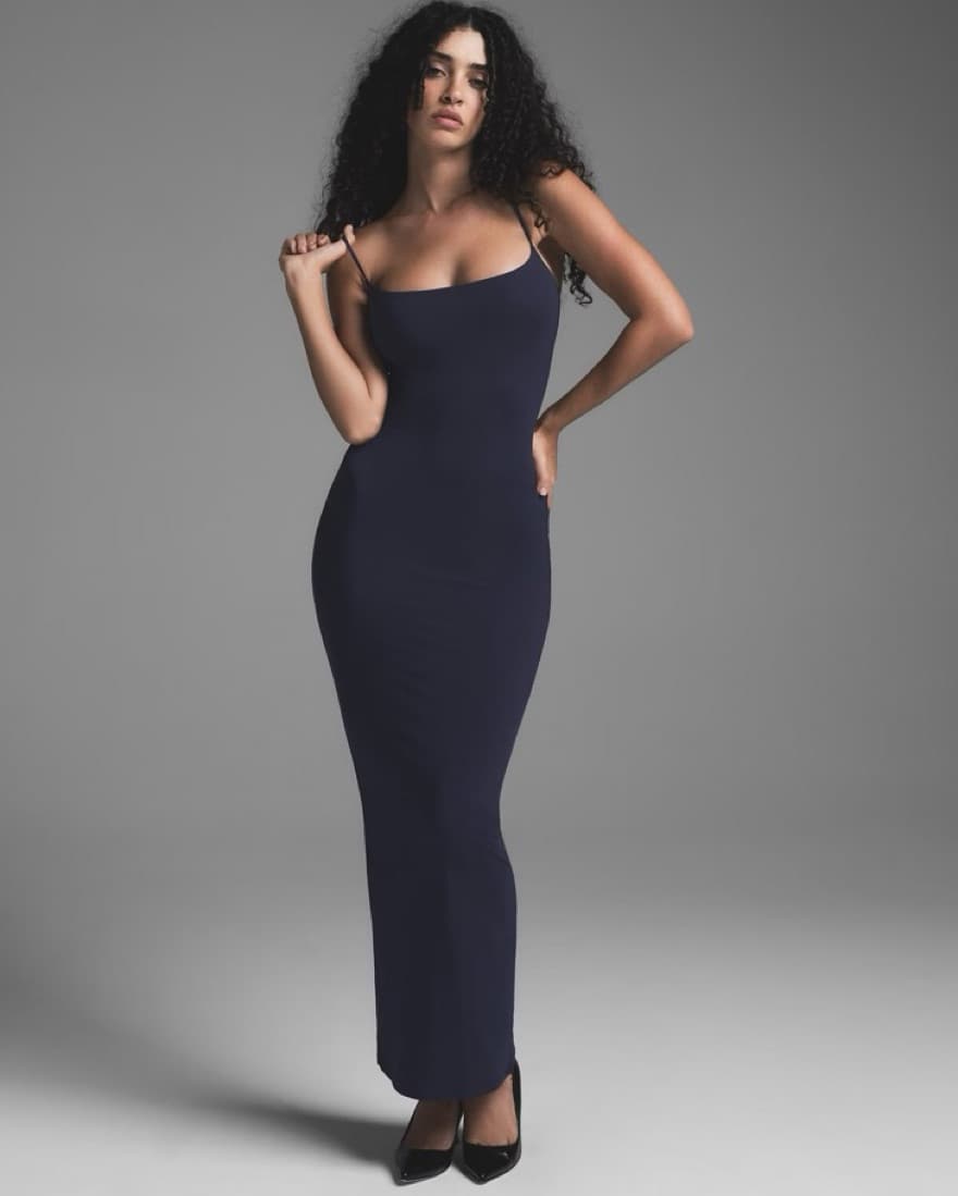 Skims Navy Blue Long Slip Dress - Image 2