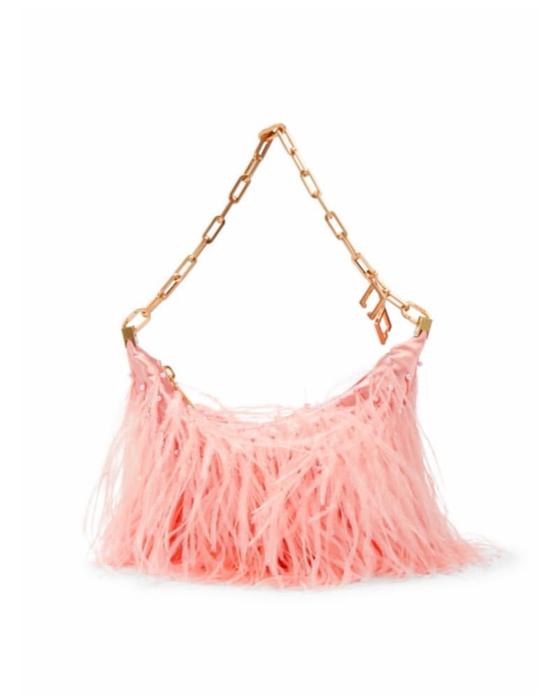 $528 Cult Gaia Pink Feather Shoulder Bag - Image 6