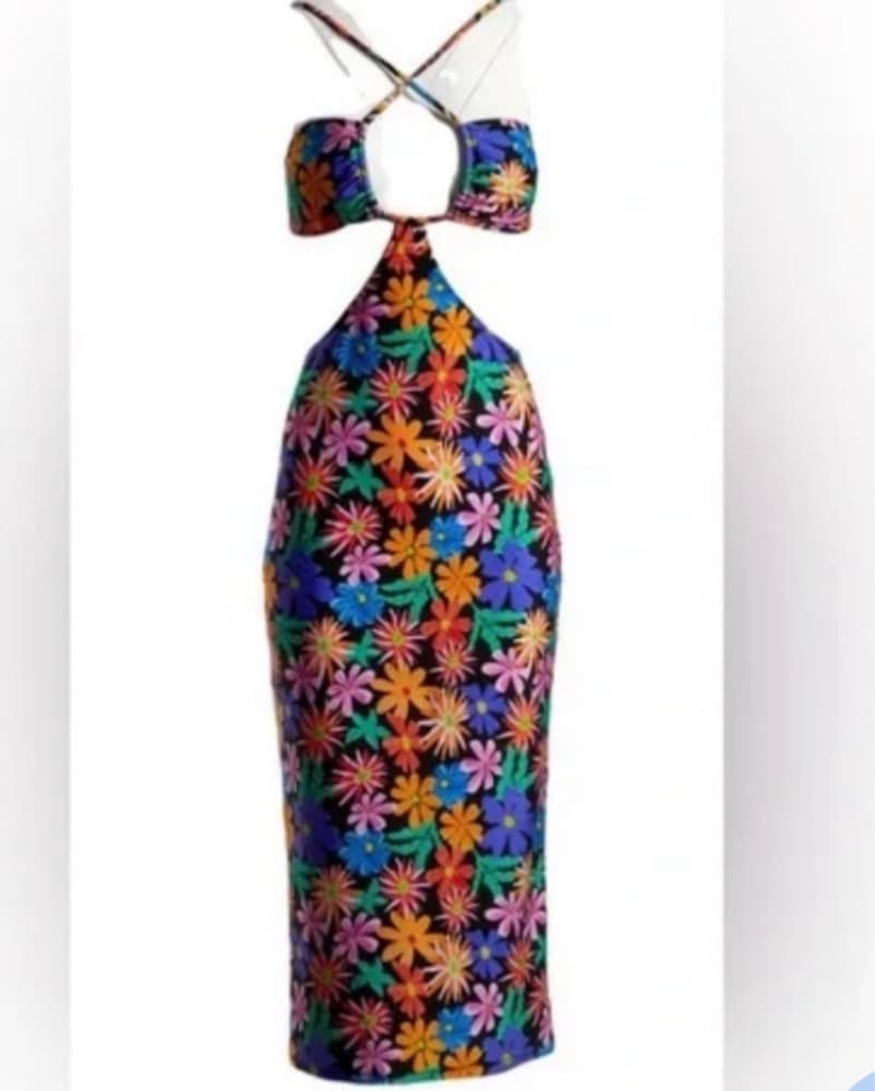 PatBo Aster Cutout Floral Midi Dress - Image 4