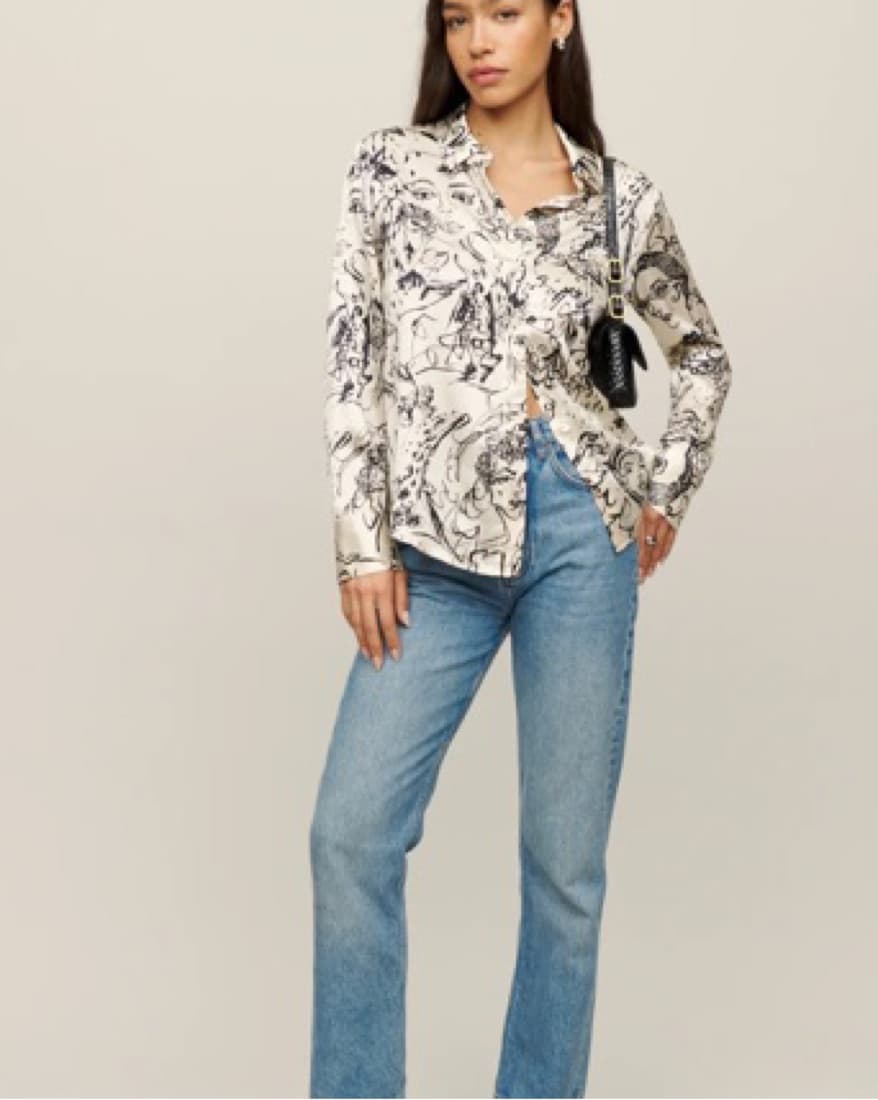 Reformation Sky Relaxed Silk Top - Image 2