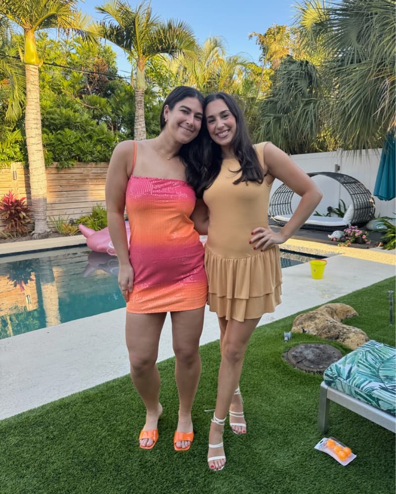 Orange/Pink sequin mini dress - Image 4