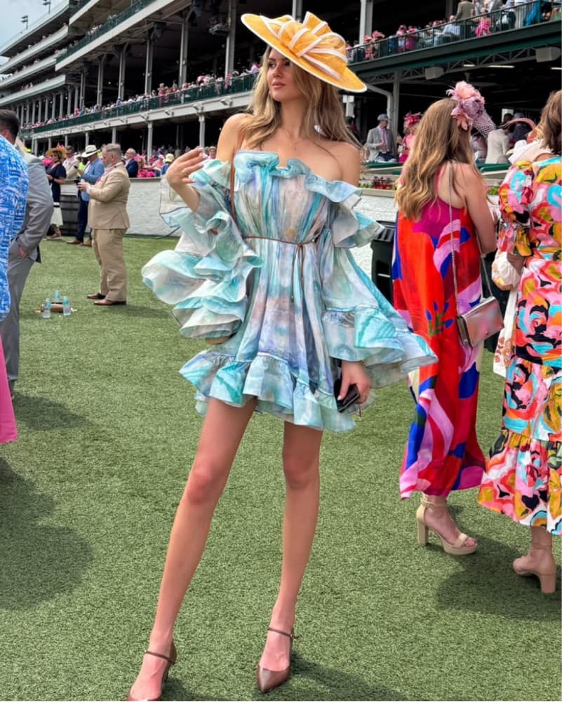 Flounce Blue Agate Mini Dress - Image 1