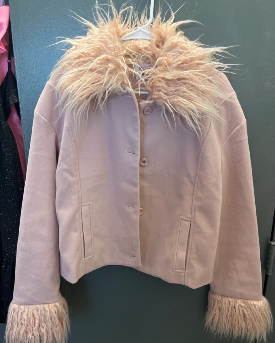 Princess polly pink fur trim coat  - Image 2