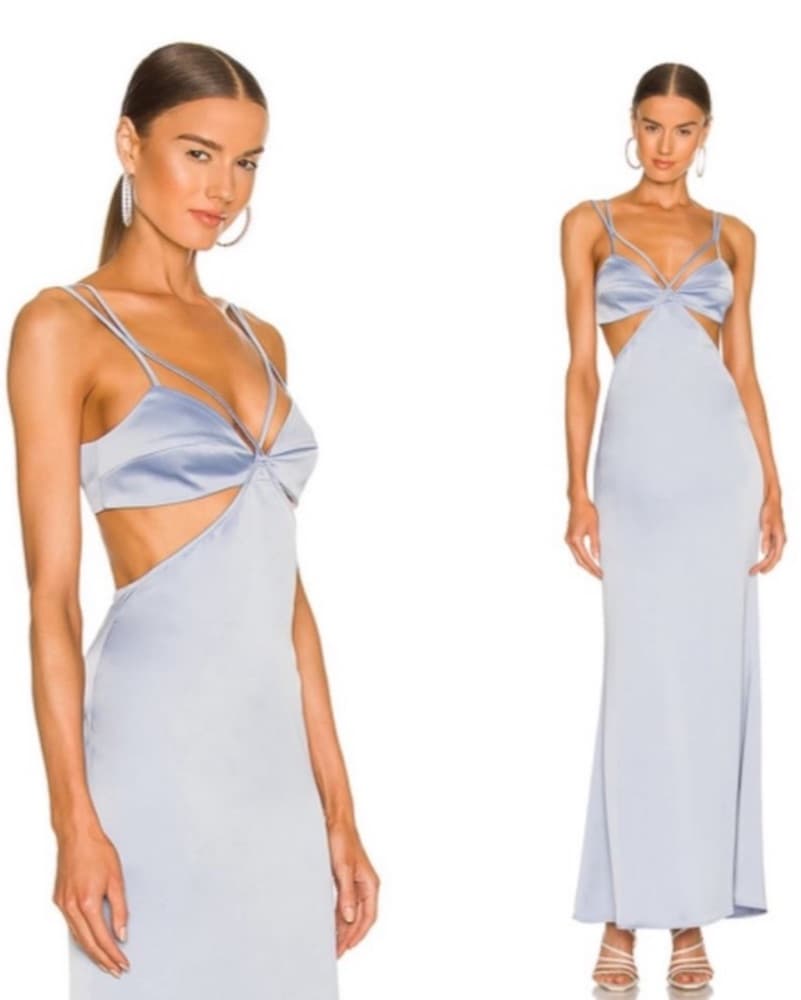 Camila Coelho Blue Satin Faron Gown S  - Image 1