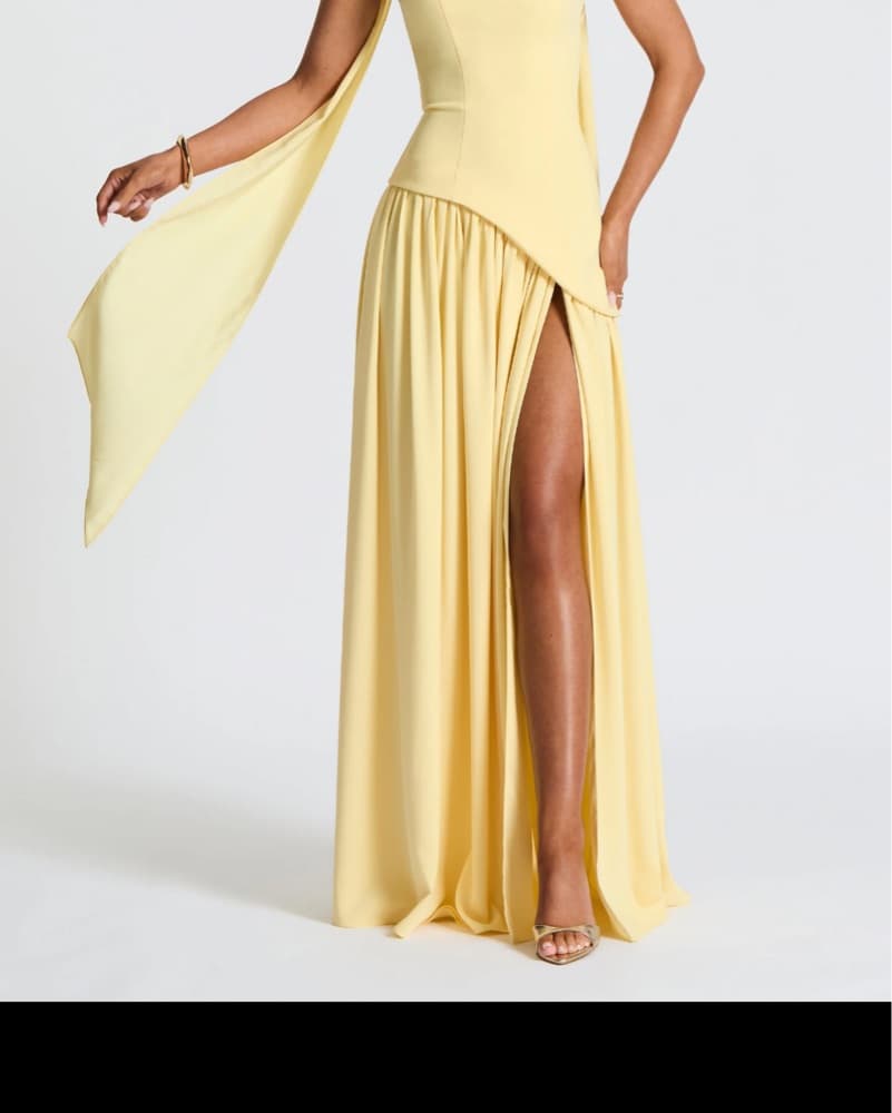 Butter Yellow Strapless Dress  - Image 4