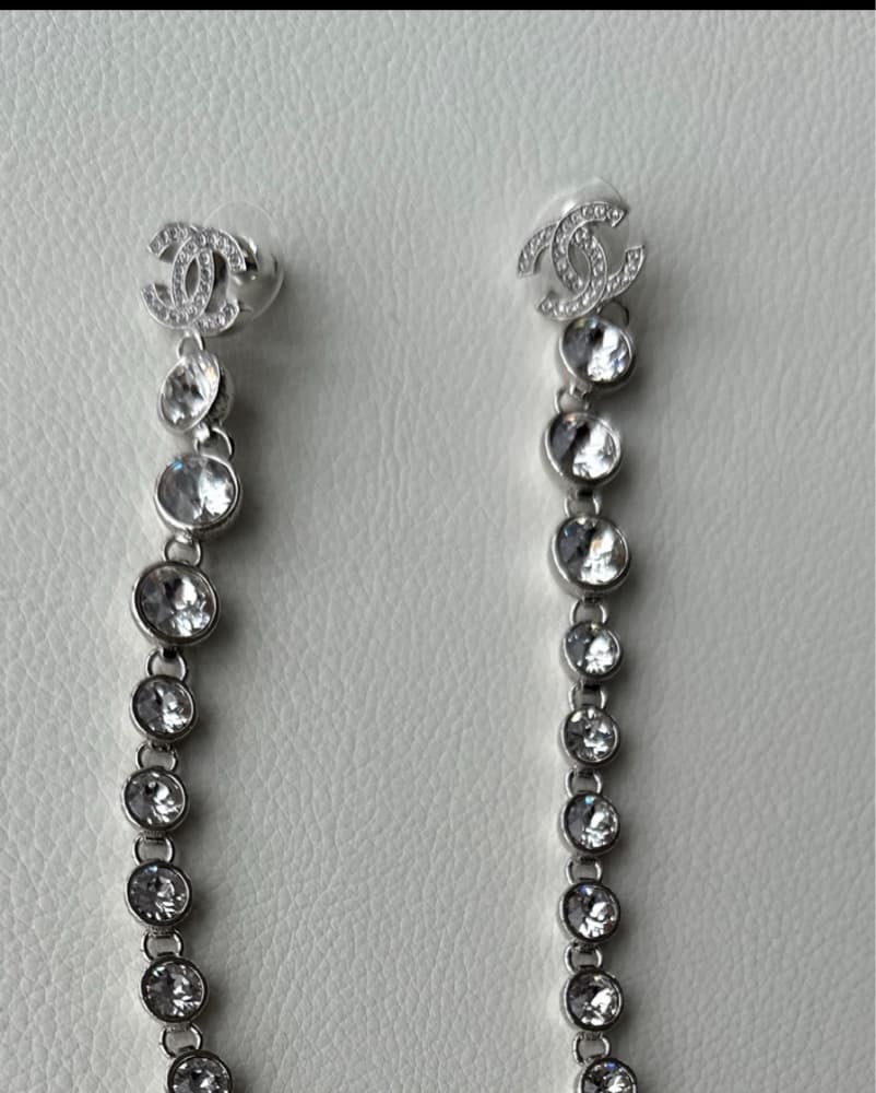 Chanel Long Crystal Earrings  - Image 2