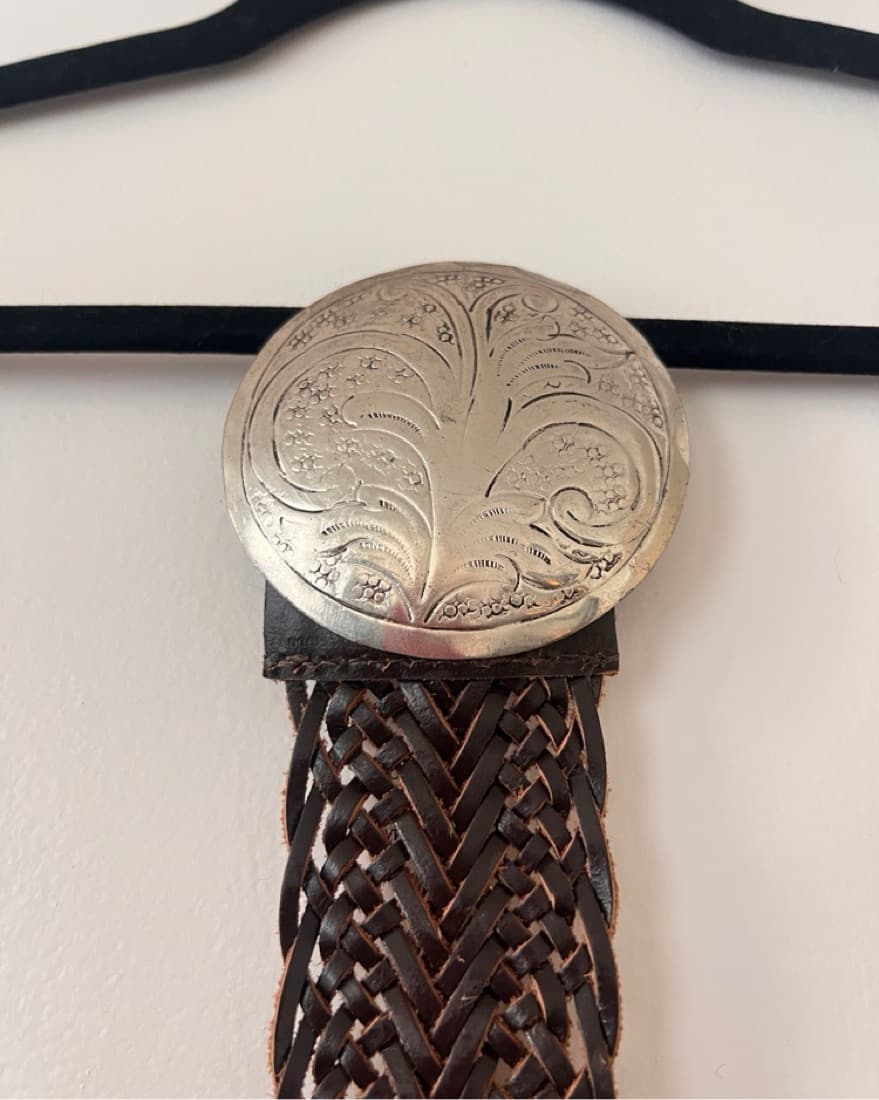 Western Brown Braided Belt - Image 2