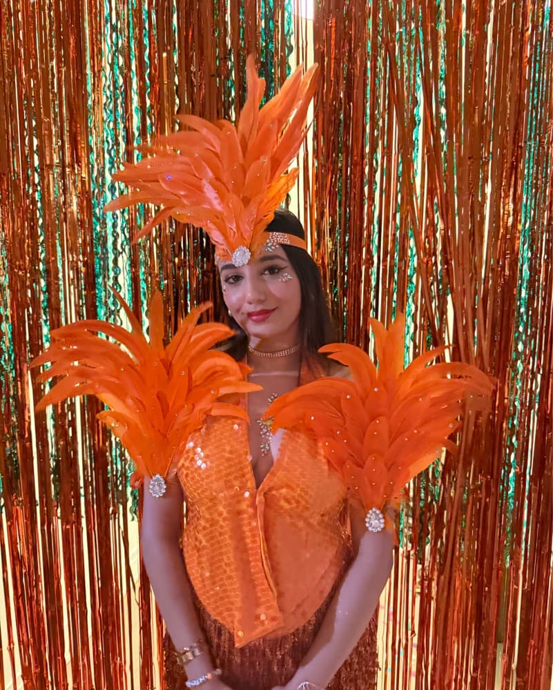 Orange Feather Headpiece / Armpieces - Image 3