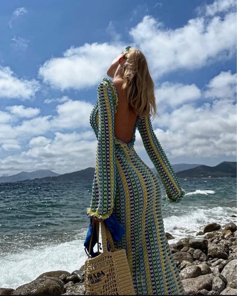 Knitted Cotton Beach Maxi Dress - Image 3