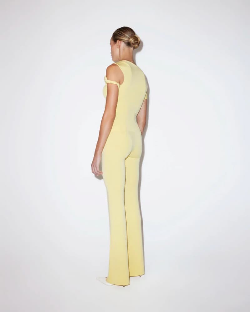 Khy Sueded Stretch Twisted Top In Yellow - Image 4