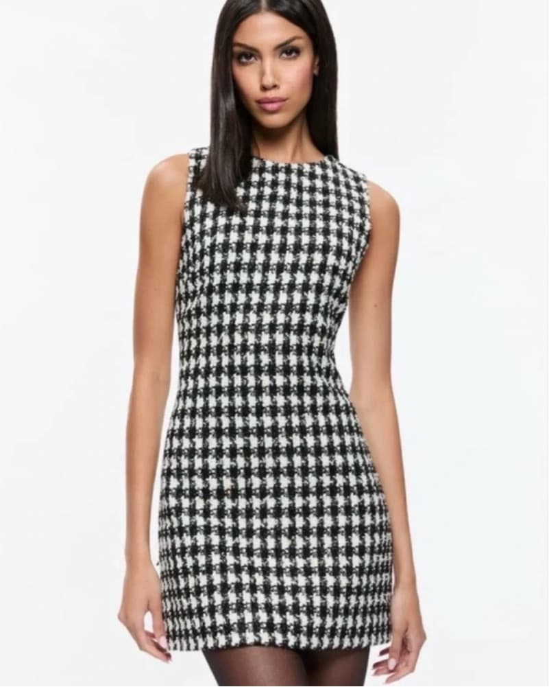 Alice + Olivia Black & White Tweed Dress - Image 1