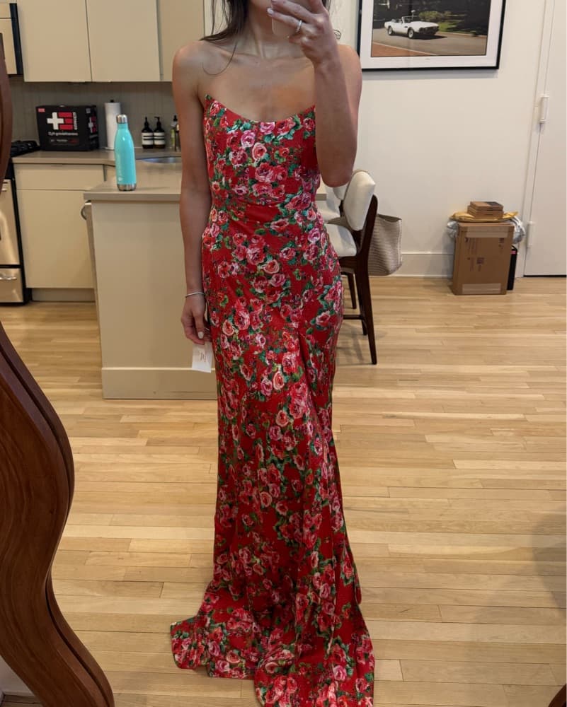 Red Silky Markarian Gown - Image 1