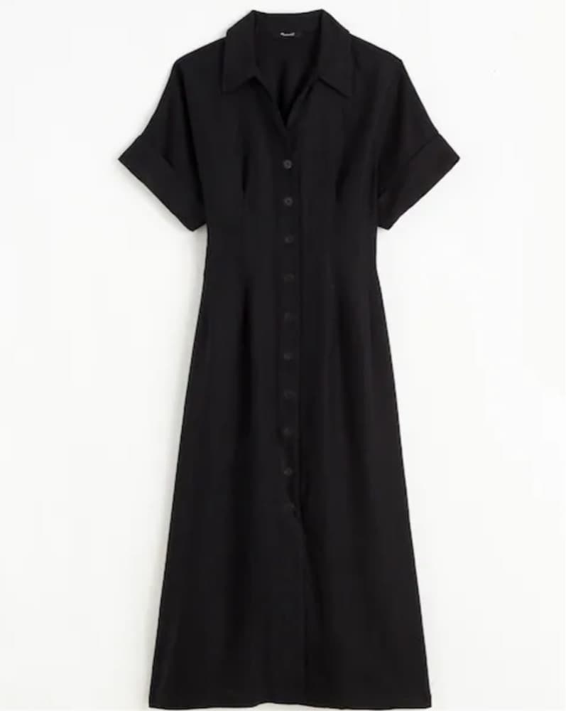 Pleated Midi Shirtdress in 100% Linen - Image 2