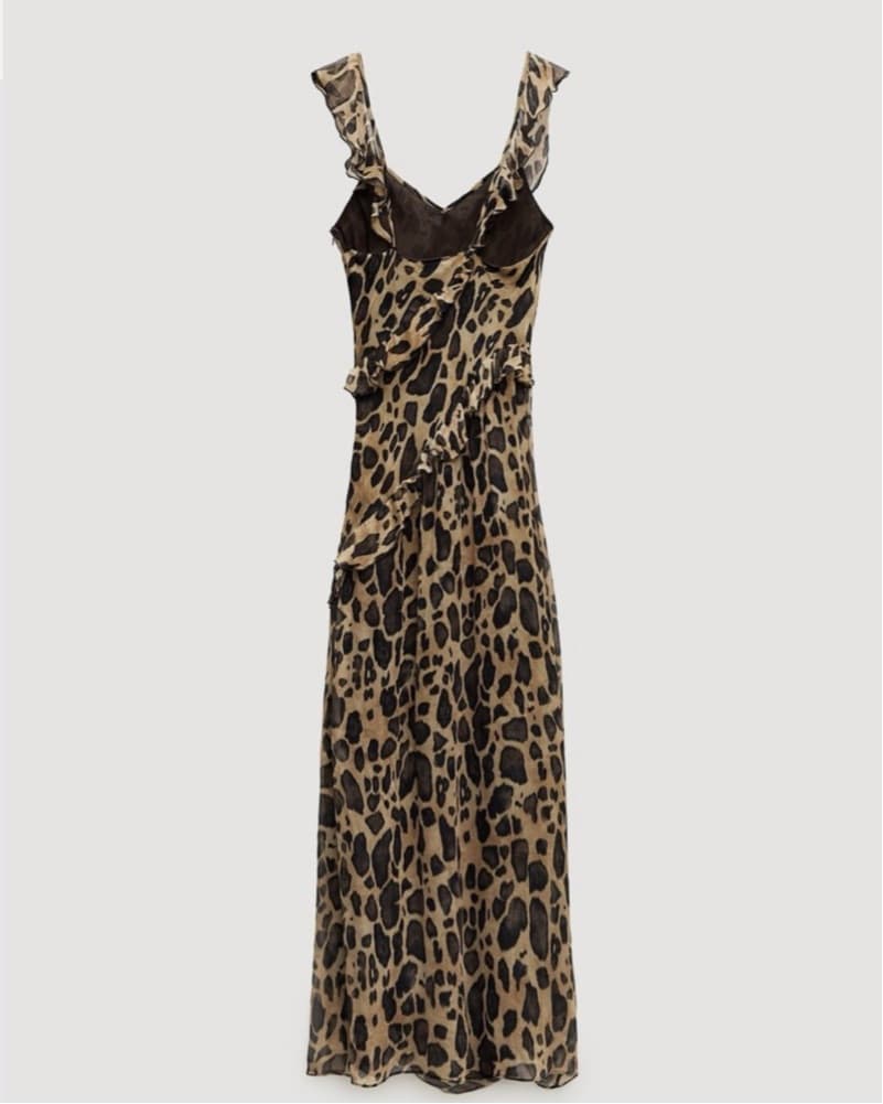 Zara Leopard Ruffled Dress - Image 2
