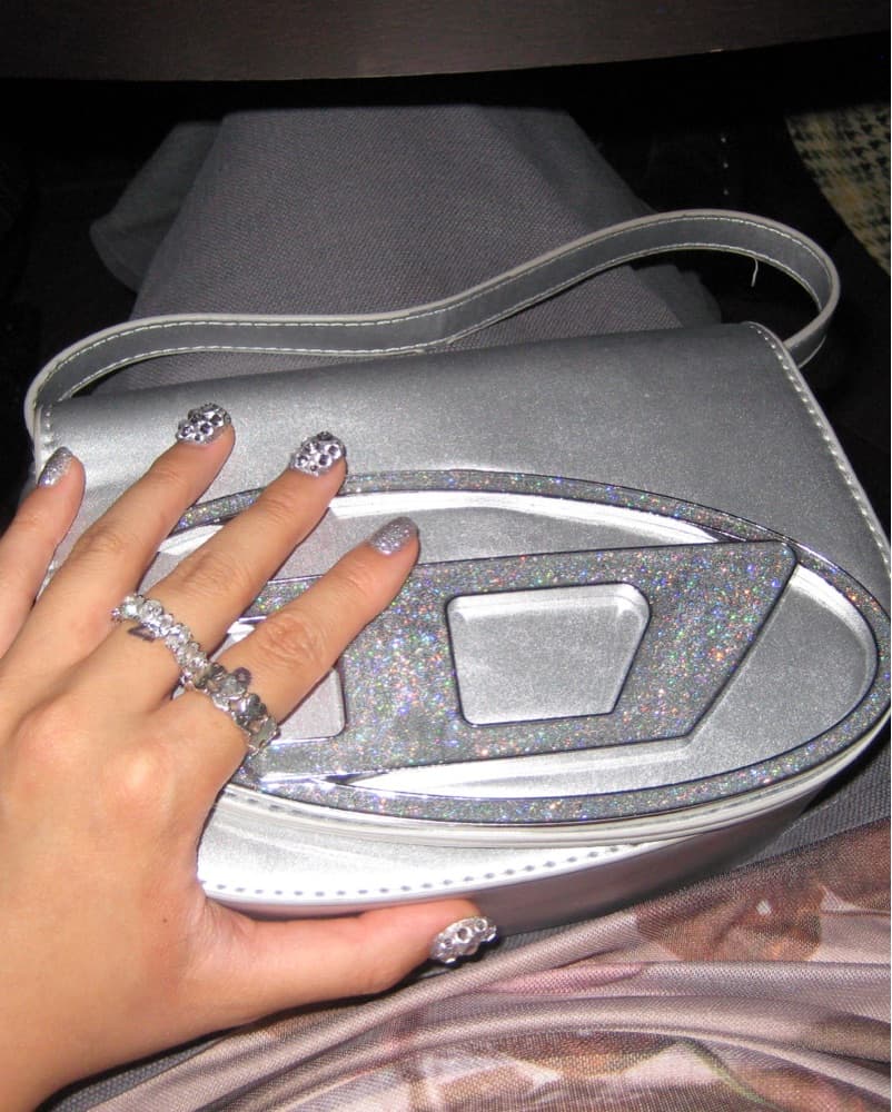 Diesel Silver Glitter Logo Purse  - Image 3