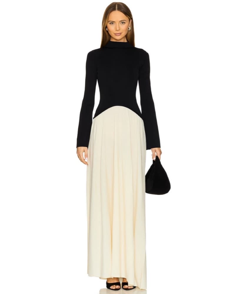 Solid and Striped Soglio Dress Ecru - Image 1