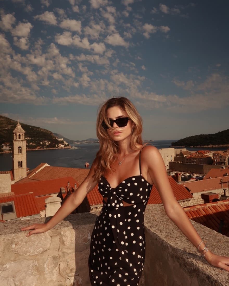 H:ours Polka Dot Cutout Dress - Image 1