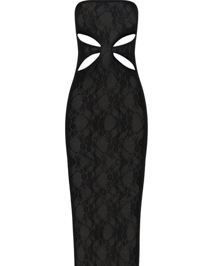 MESHKI Cut Out Bandeau Maxi Dress - Blac - Image 4