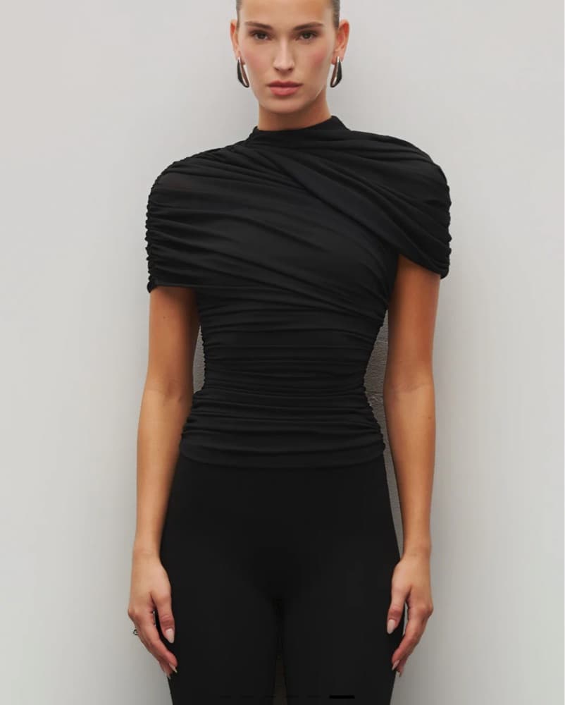 Draped Shoulder Top - Image 1