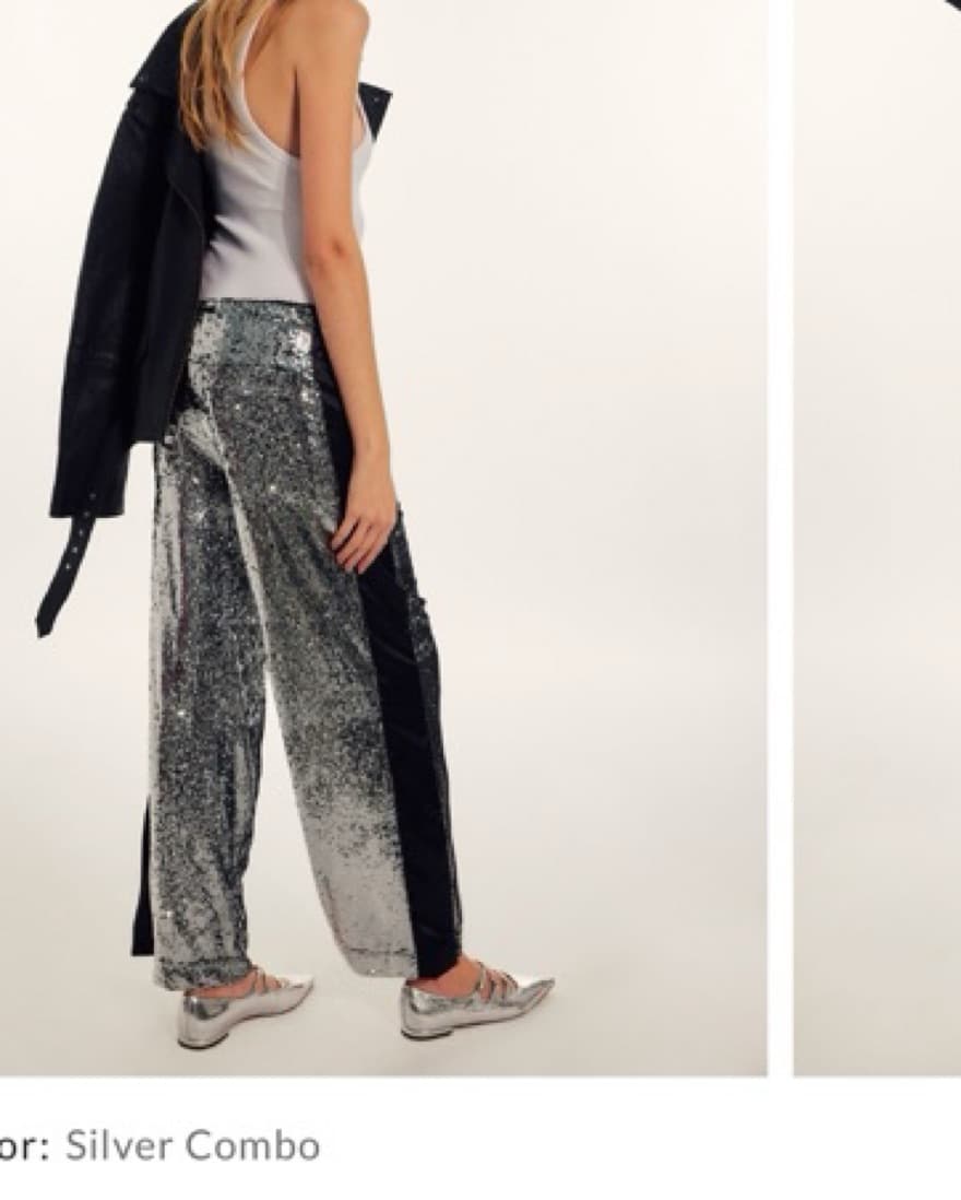 Silver Sequin Pants - Image 2