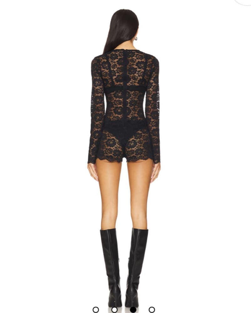 Black Lace Romper - Image 3