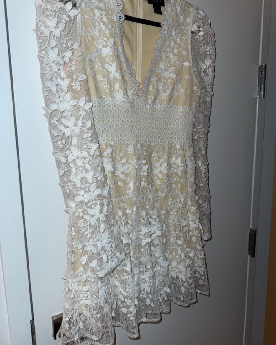Elegant Lace and Floral Mini Dress - Image 4