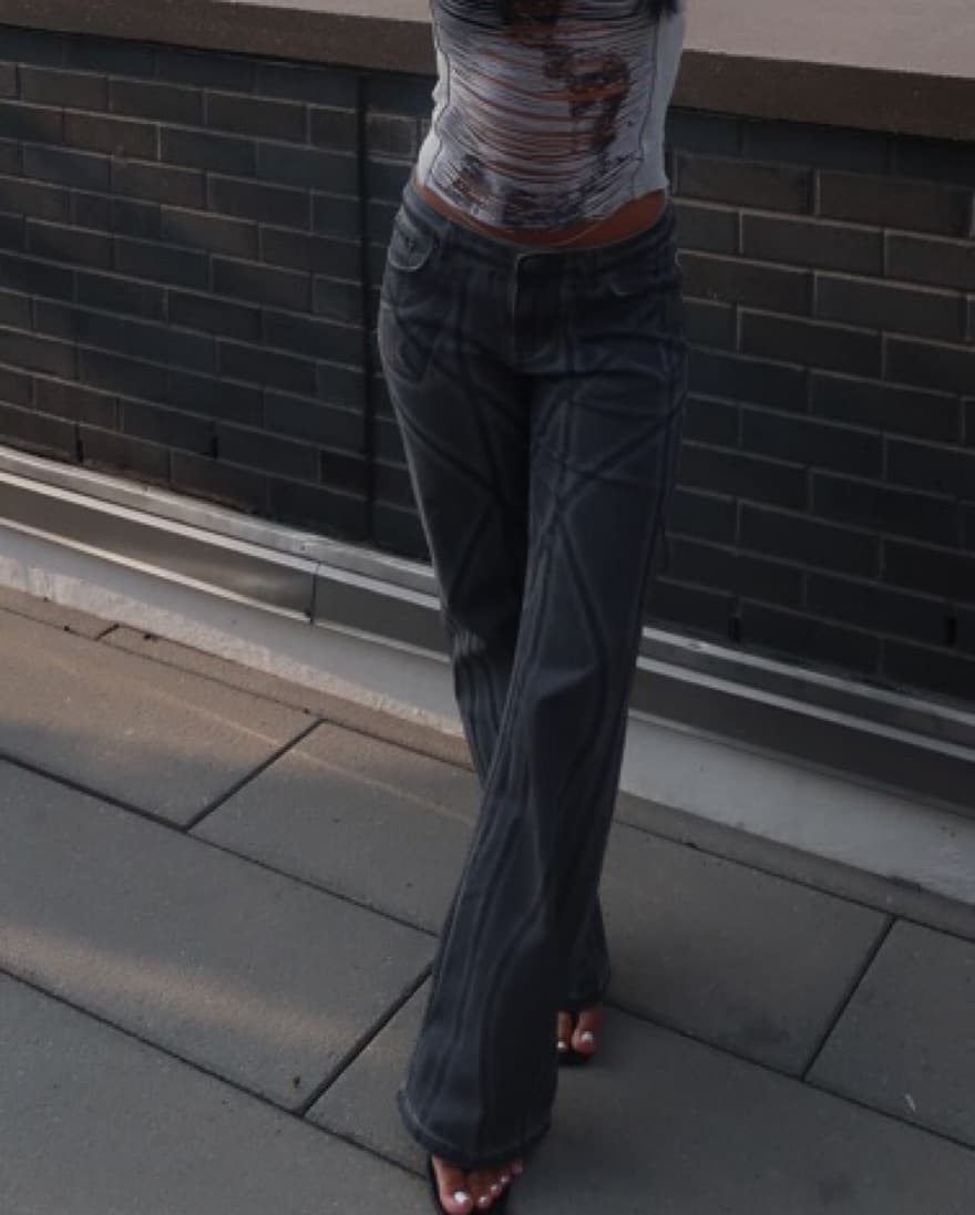 Low Rise Hand Painted Denim  - Image 4