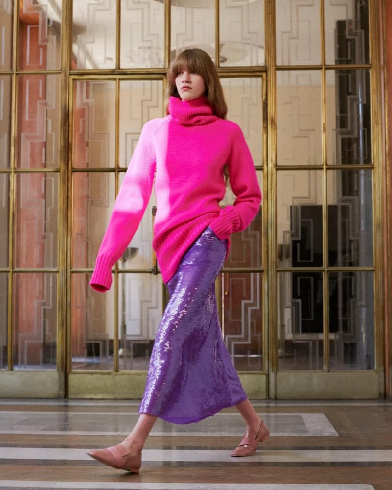 Victoria Beckham Purple Sequin Skirt - Image 4