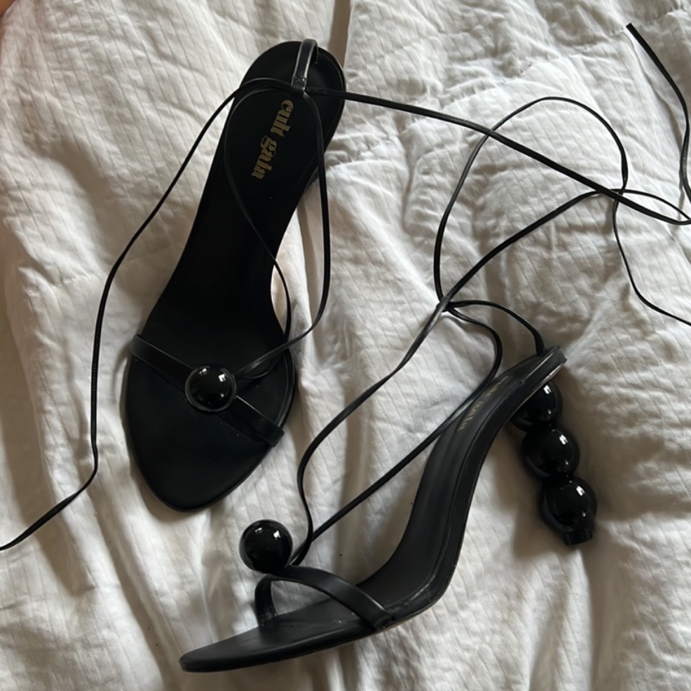 Cult Gaia Karina Black Sandal Heels - Image 1