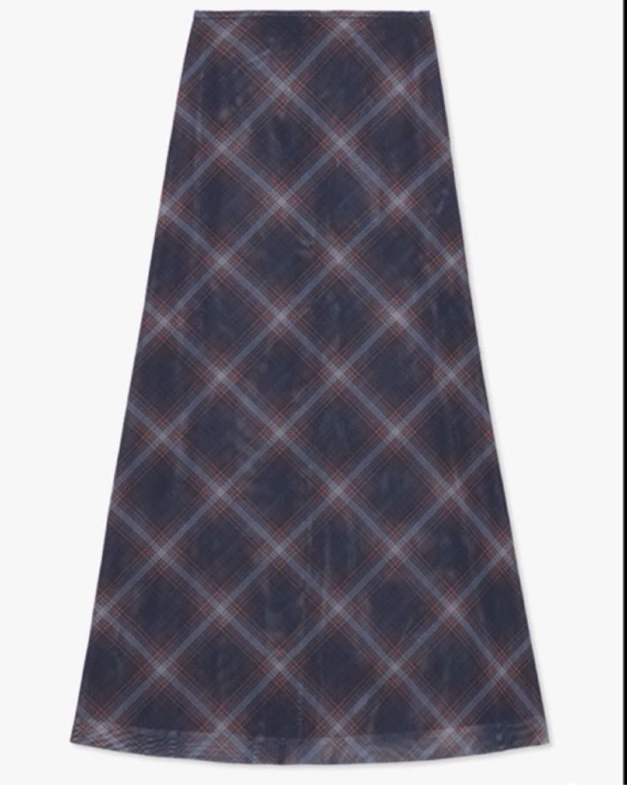 Diagonal Plaid Midi Skirt - Image 1