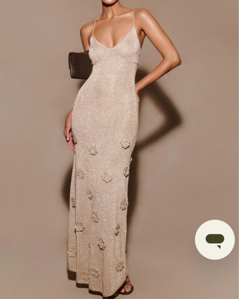 Meshki Suki Knit Maxi Dress Gold - Image 1