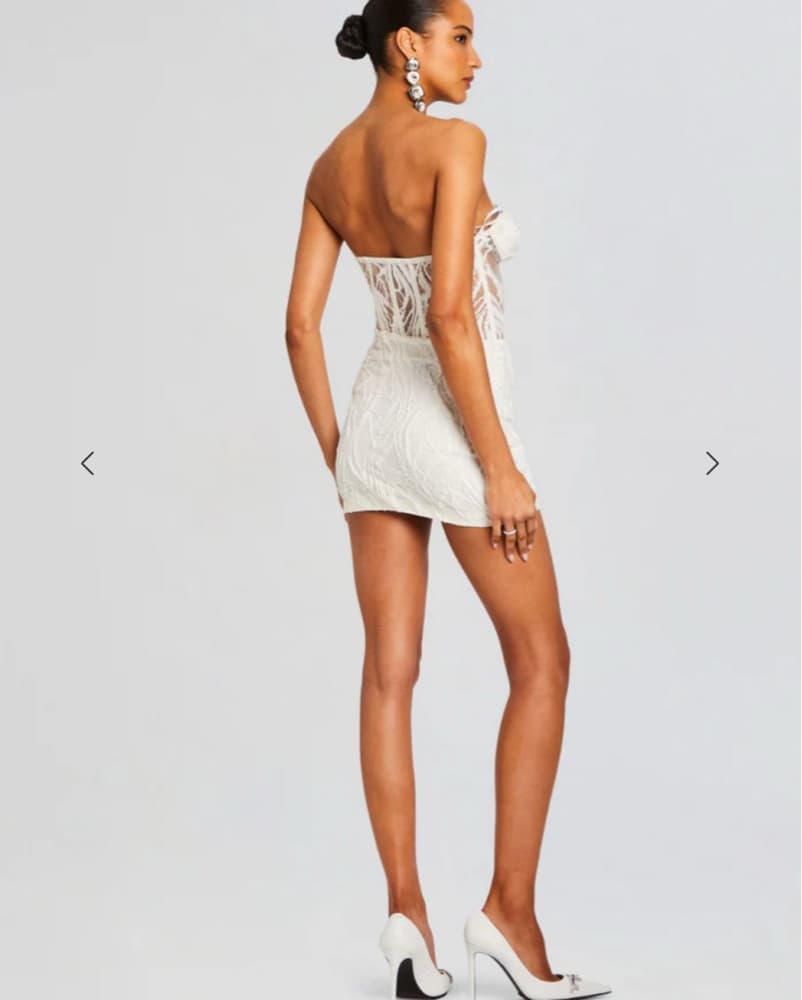 Retrofete LAEL EMBELLISHED LACE DRESS M - Image 3