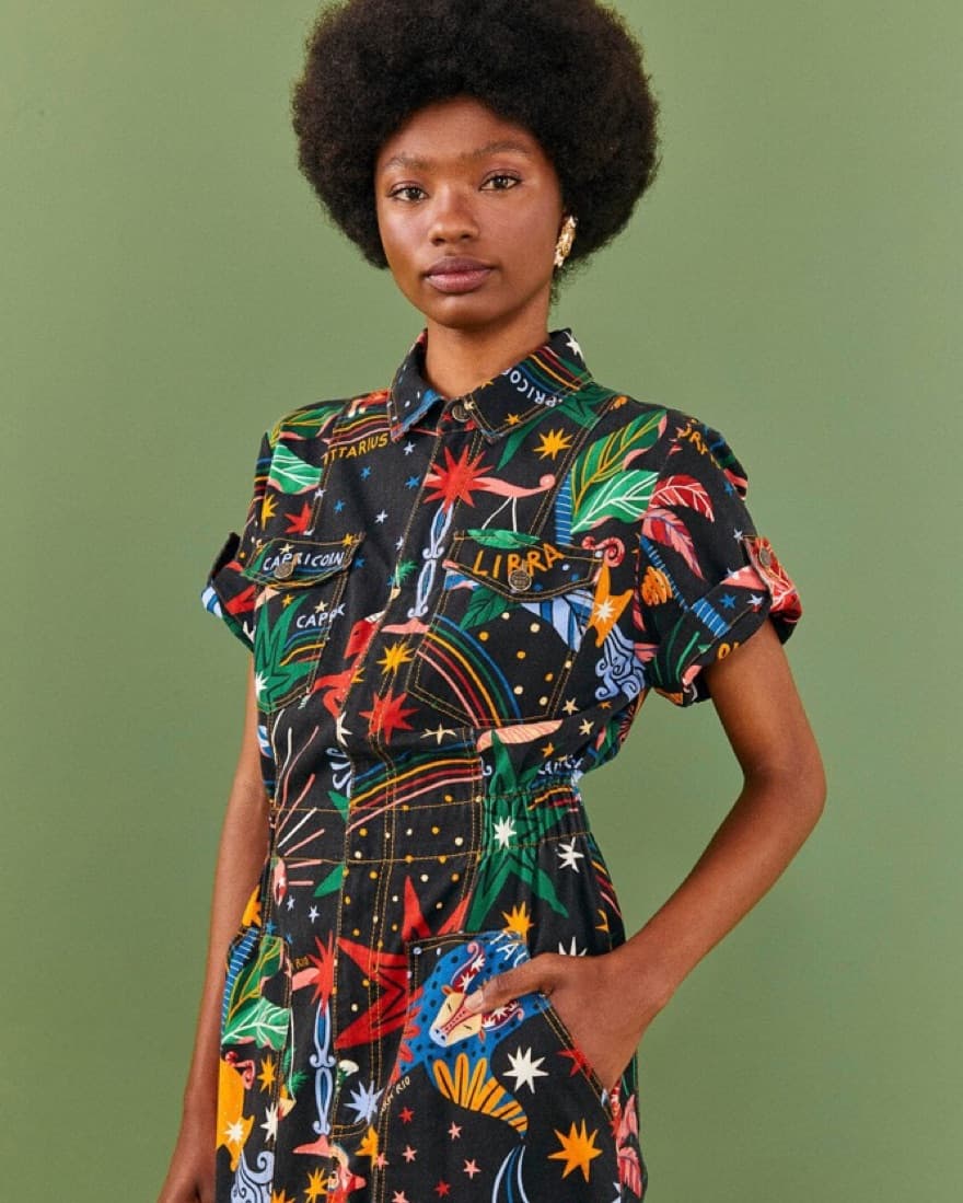 Farm Rio Zodiac Canvas Jumpsuit - Image 4
