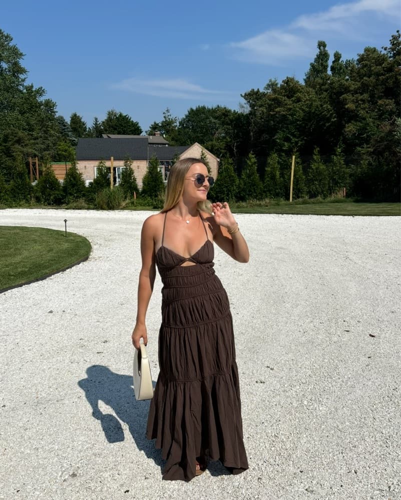 Brown Tiered Maxi Dress SNDYS - Image 1