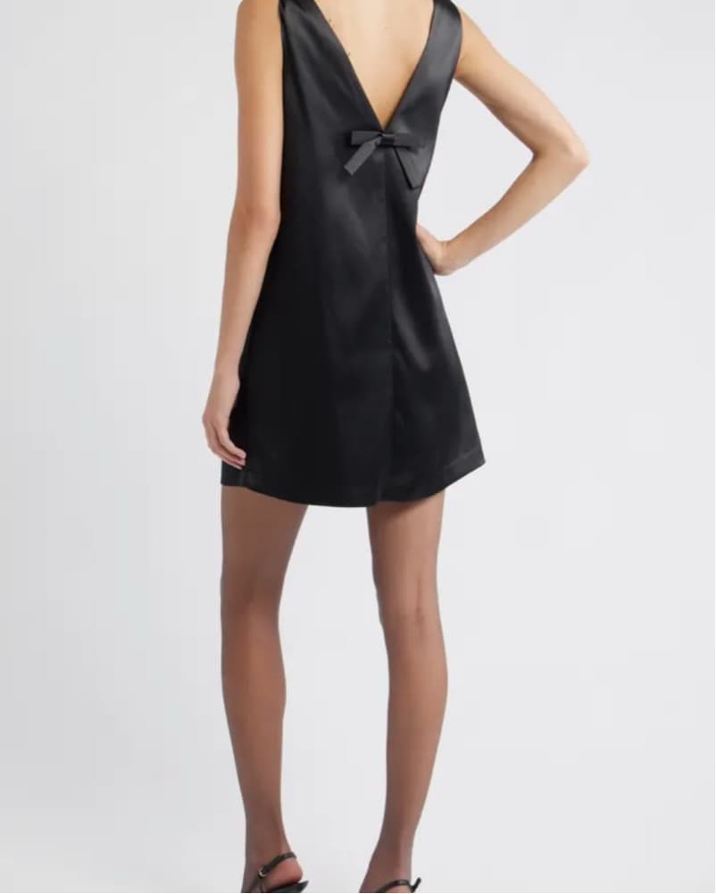 Black Satin Dress - Image 2