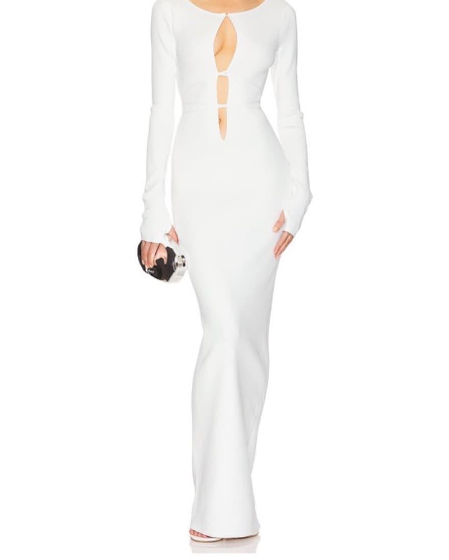 Helsa Deep V Neck Dress  - Image 3