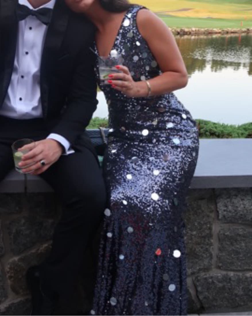 Badgley Mischka Sequin Black Tie Dressa - Image 3