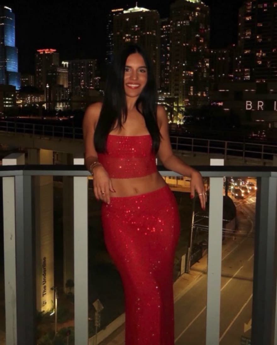 Meshki Red Diamante maxi skirt set - Image 4