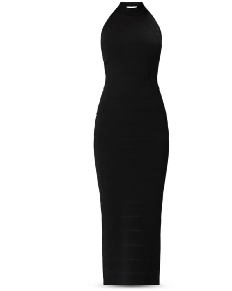 Herve Leger Black Bandage Dress - Image 4