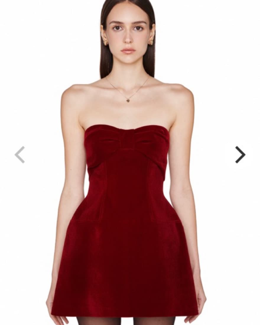 Phoebe  Red Velour Dress - Image 2