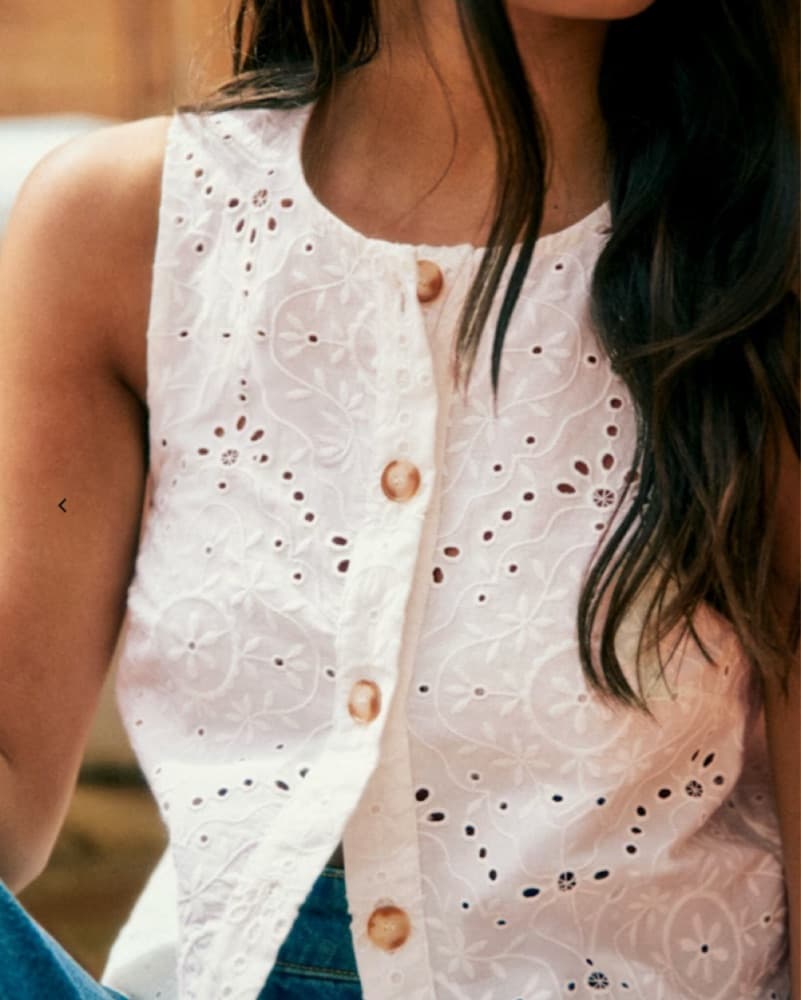 Sezane Embroidered Cotton Top - White - Image 2