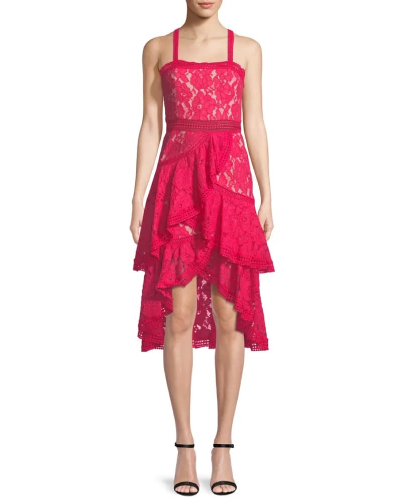 Angelita Asymmetric Tiered Lace Date Nig - Image 2