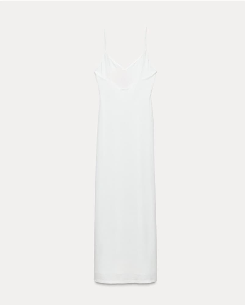 Zara White Tulip Slip Maxi Dress - Image 6