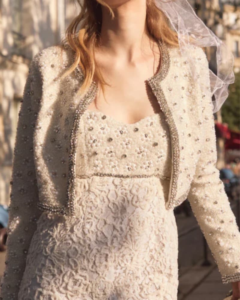 Loveshackfancy Crop Embellished Jacket - Image 2