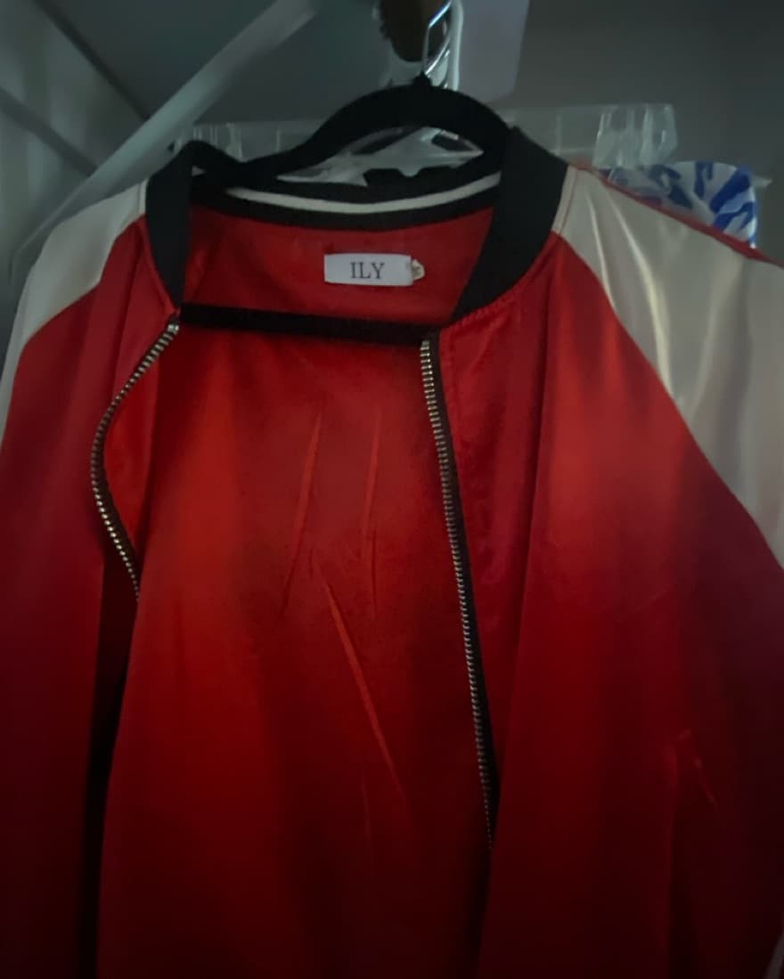 Red Letterman Style Jacket - Image 2