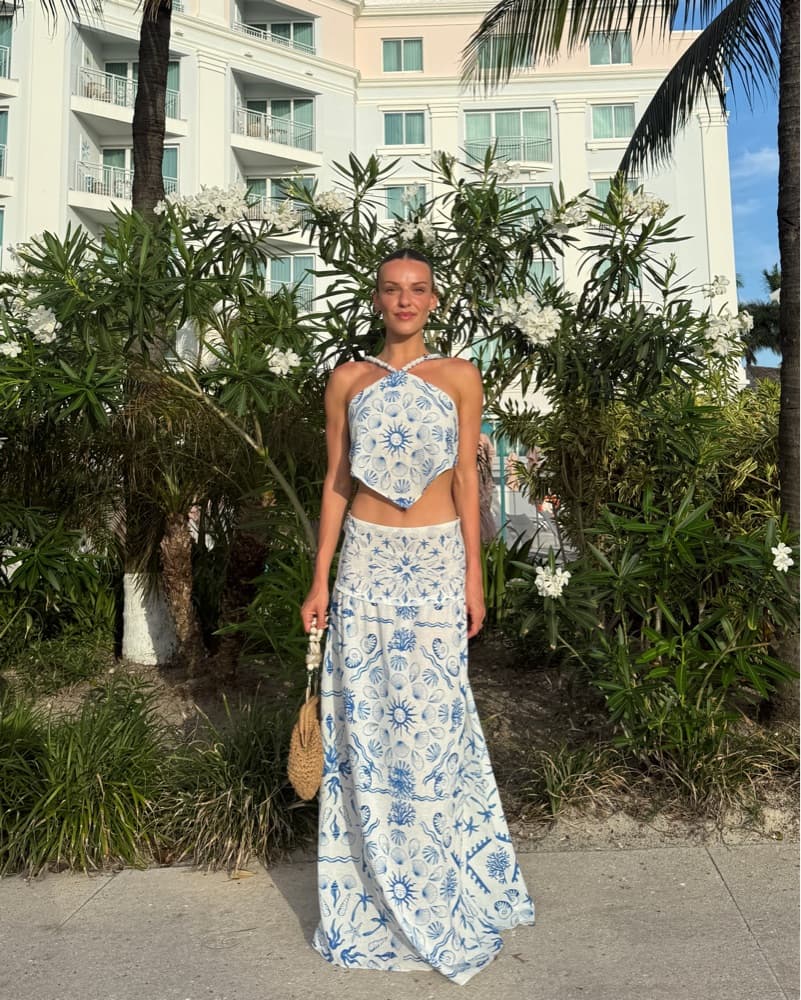 Sea Print Linen Set - Image 1