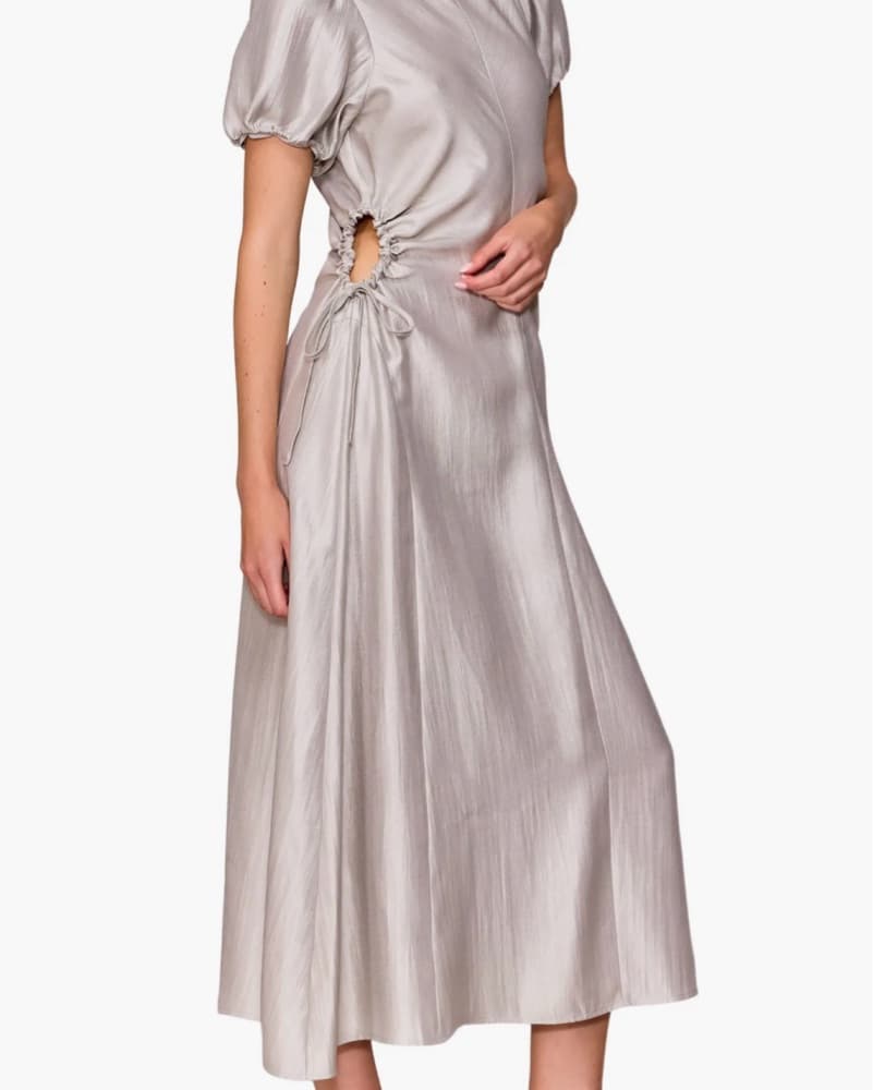 Elegant Silver Midi Dress - Image 2