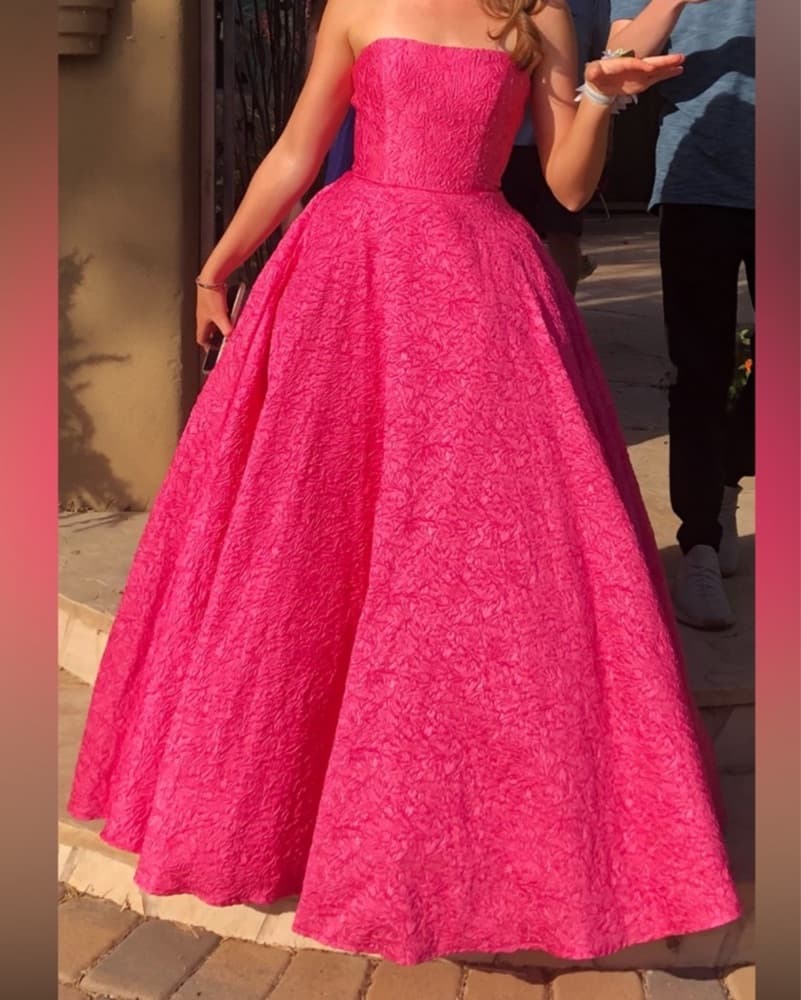 Sherri Hill Pink Strapless Gown - Image 5