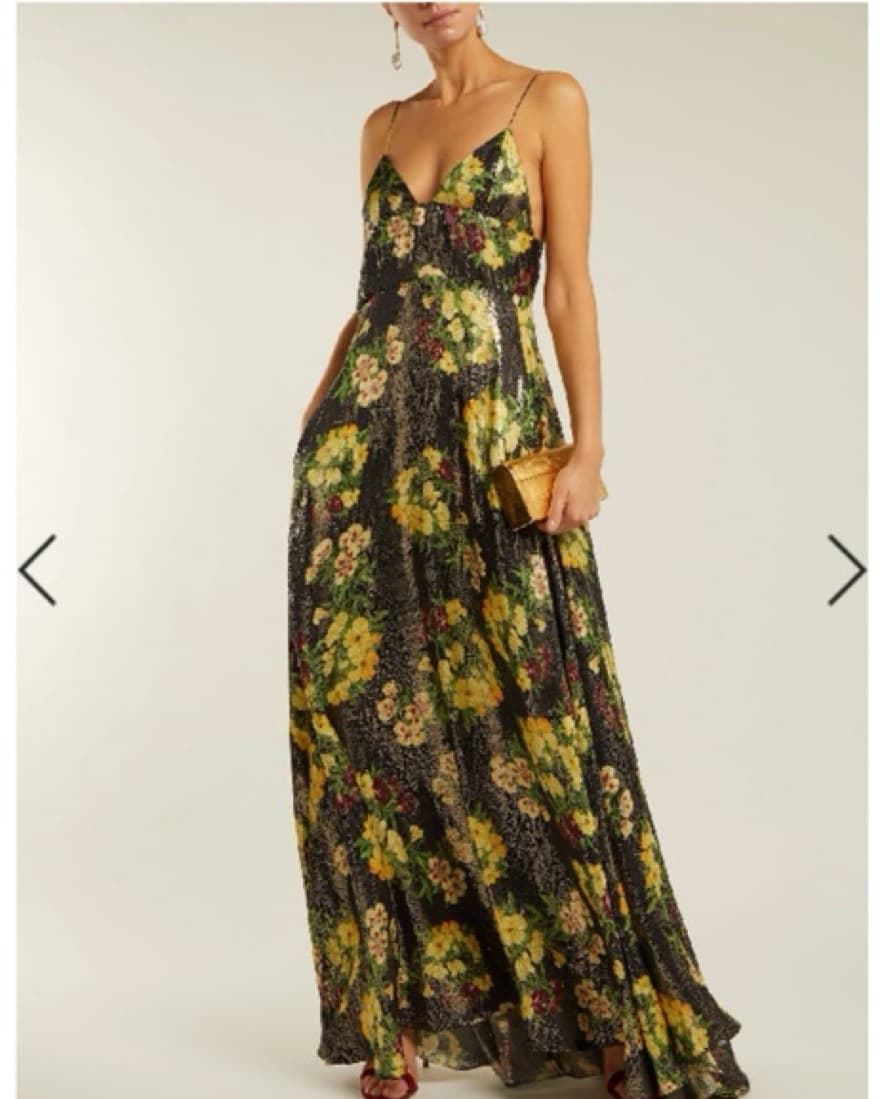 Adriana Iglesias Floral Silk Gown - Image 1